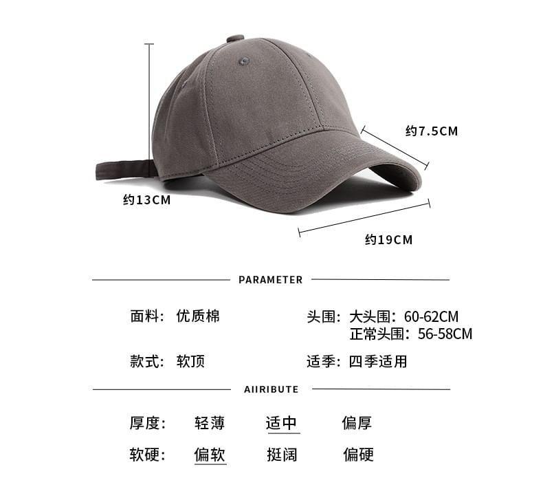 Plain Baseball Cap Product Image