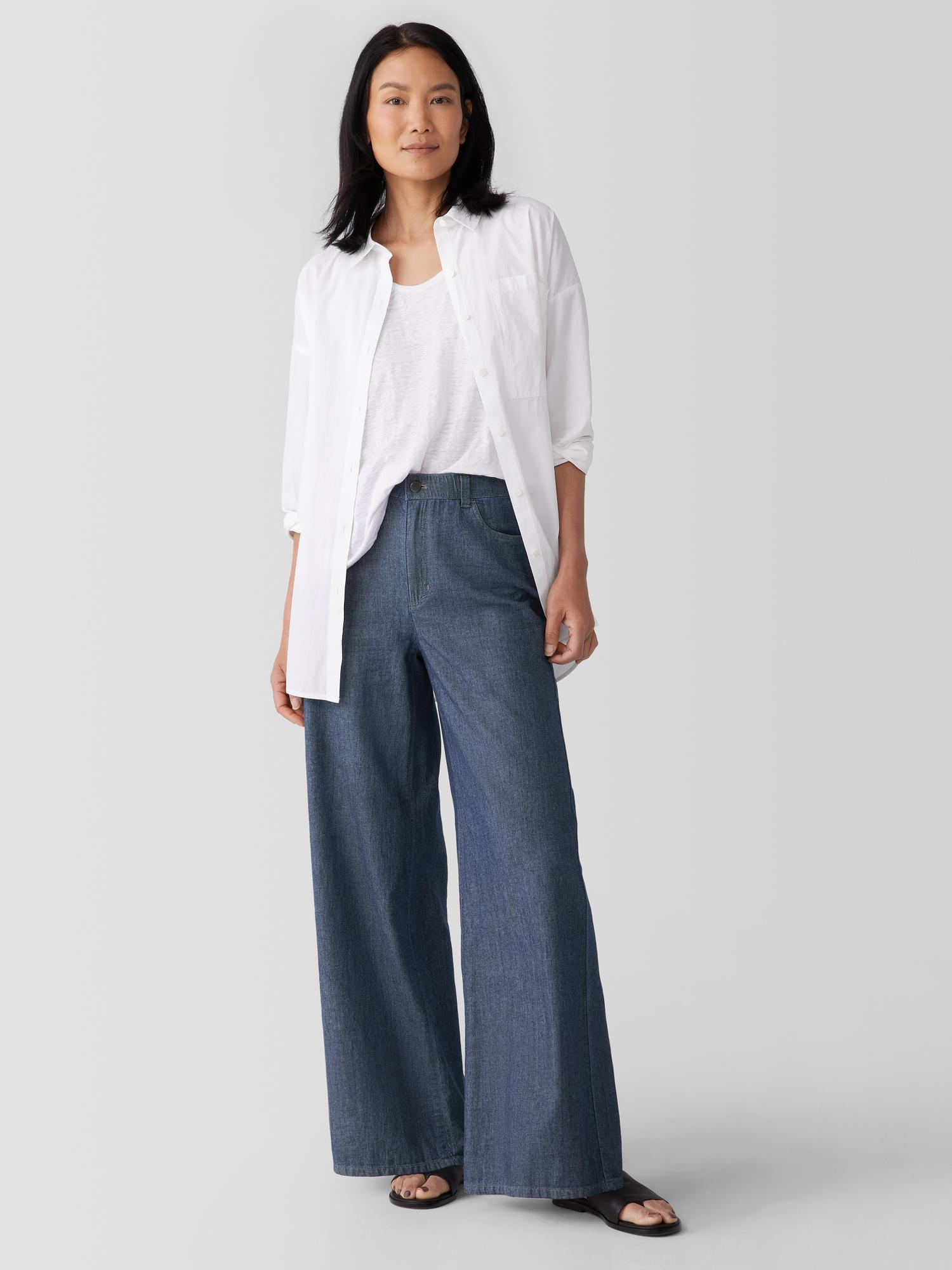 Airy Organic Cotton Twill Wide Trouser Pant Product Image