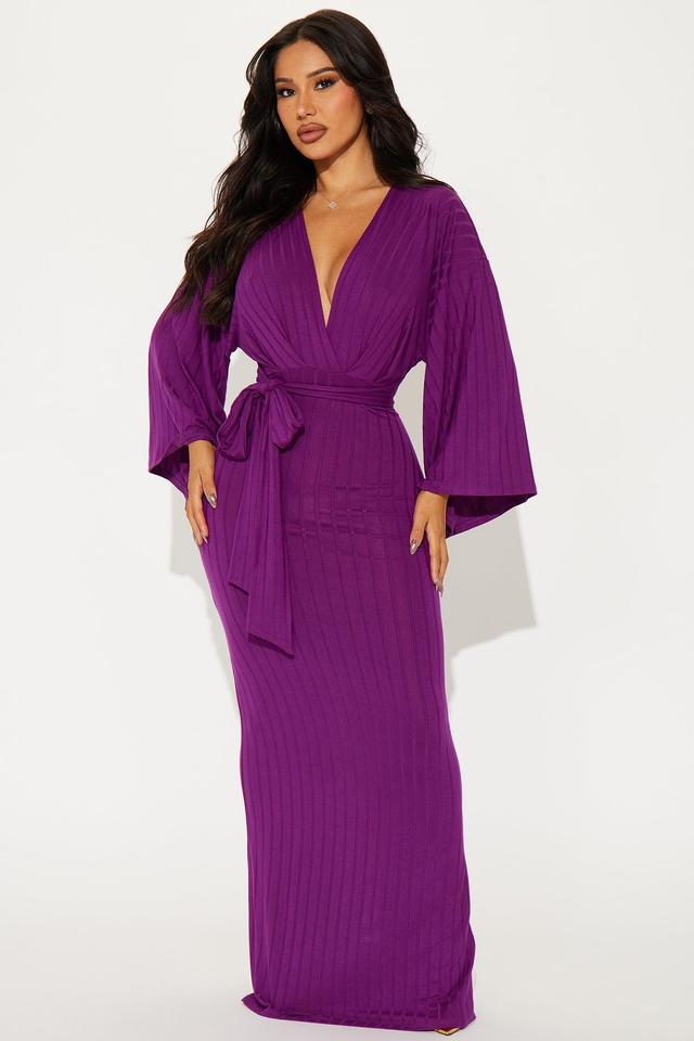 Anna Tie Waist Maxi Dress - Purple Product Image