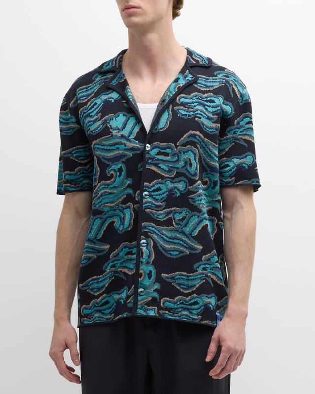 Mens Jacquard Camp Shirt Product Image