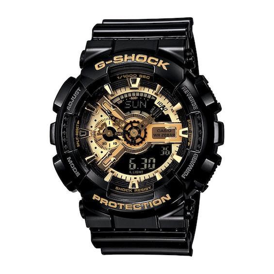 Men's Casio G-Shock Classic Resin Strap Watch with Black and Gold-Tone Dial (Model: Ga110Gb-1A) Product Image