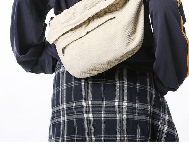 Plain Corduroy Belt Bag Product Image