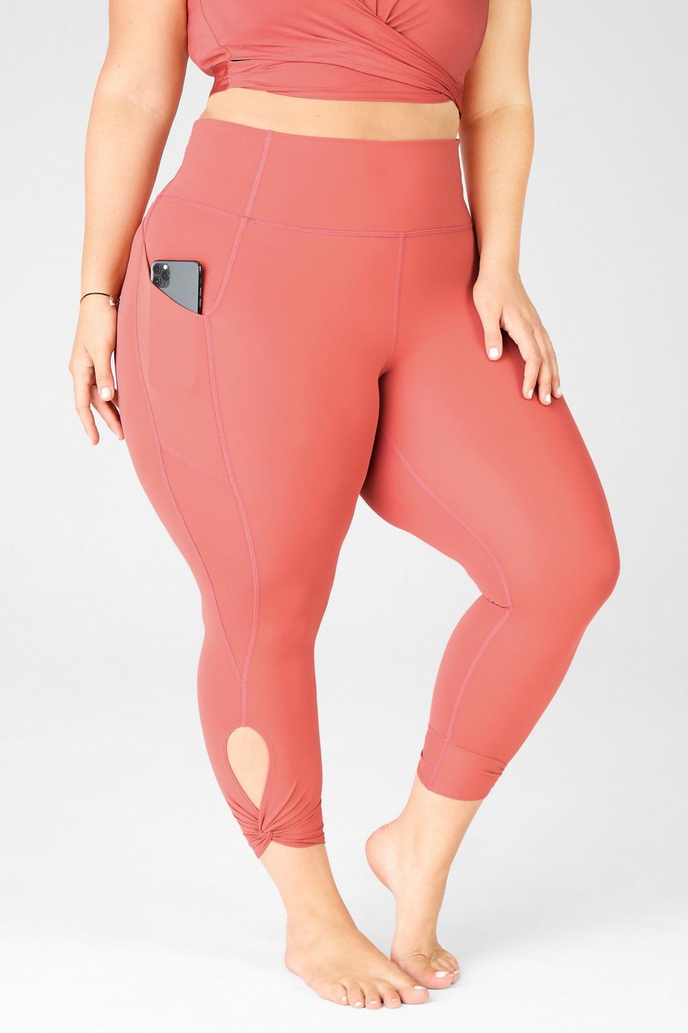 Fabletics Oasis High-Waisted Twist 7/8 Legging Womens Dusty Cedar Size XXS Product Image