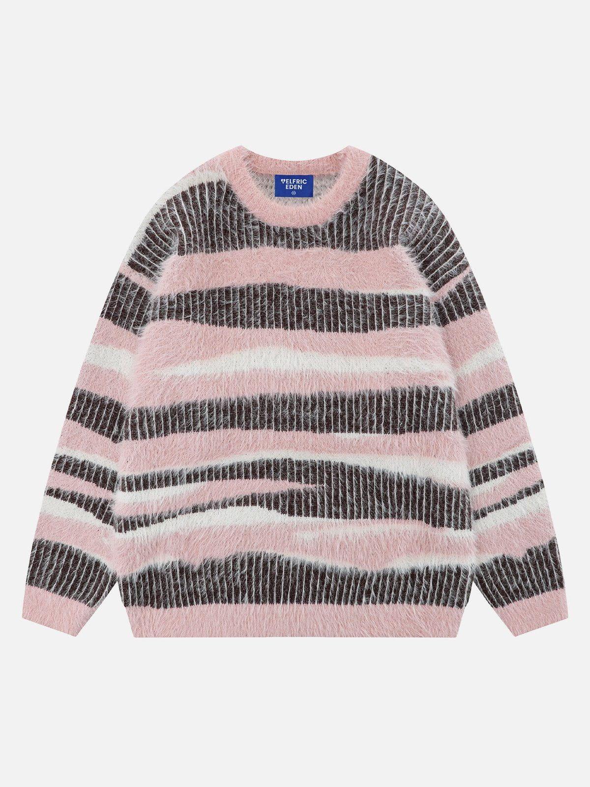 Aelfric Eden Creative Striped Patchwork Sweater Product Image