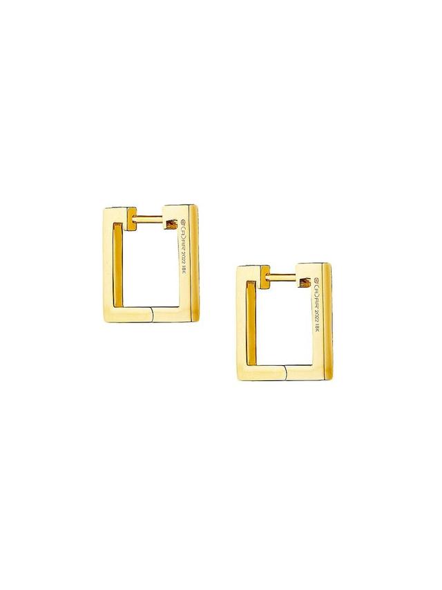 Womens Foundation 18K Yellow Gold Square Hoop Earrings Product Image