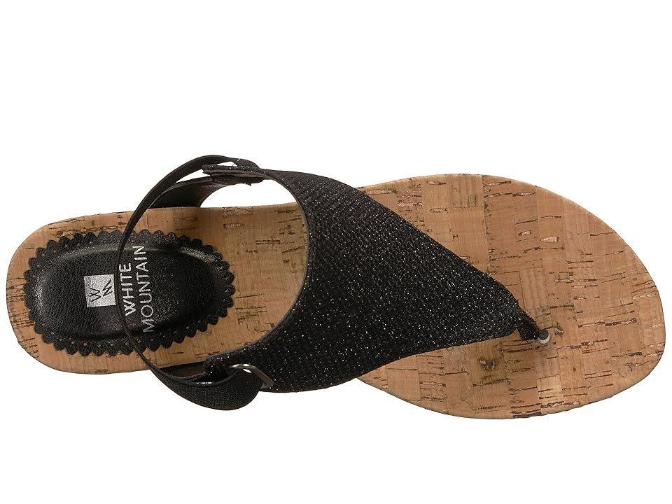 White Mountain Womens All Good Thong Wedge Sandals - Black Product Image