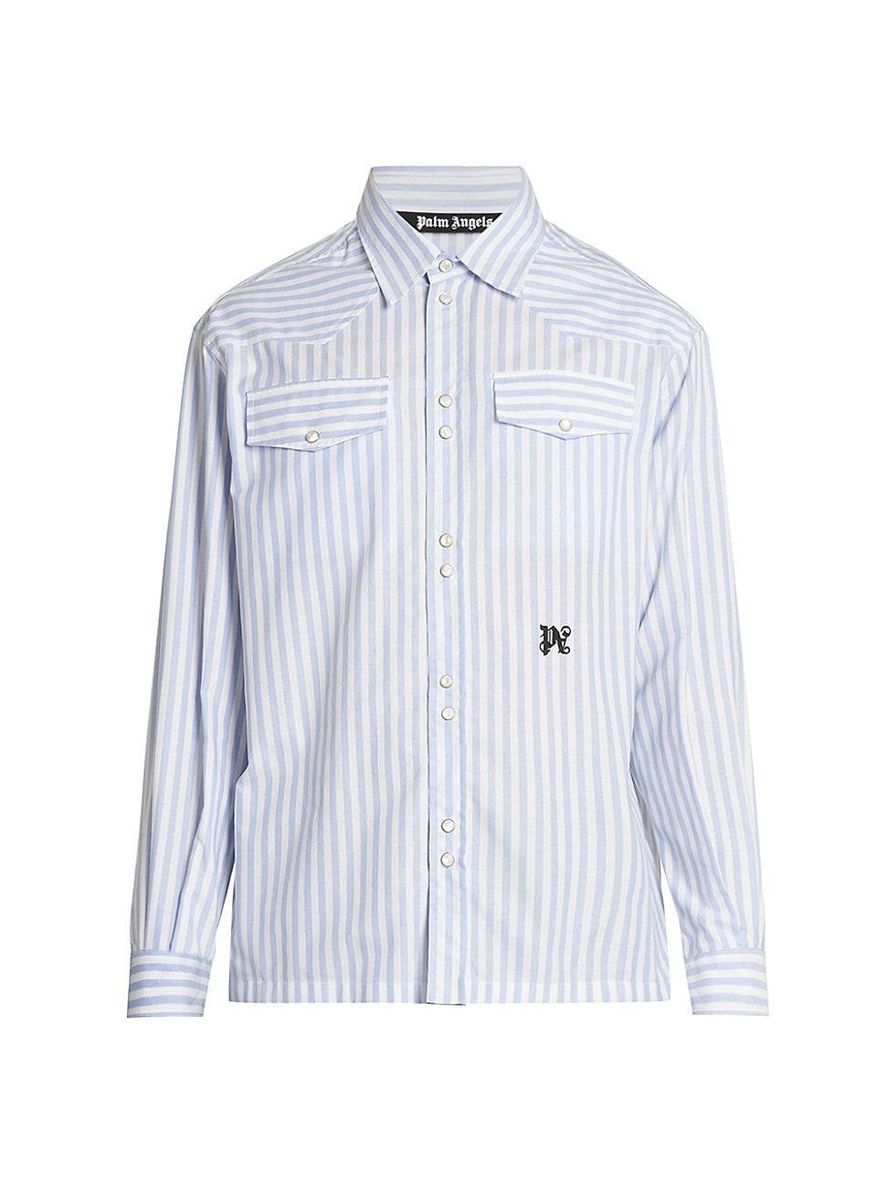 Mens Monogram Striped Long-Sleeve Shirt Product Image