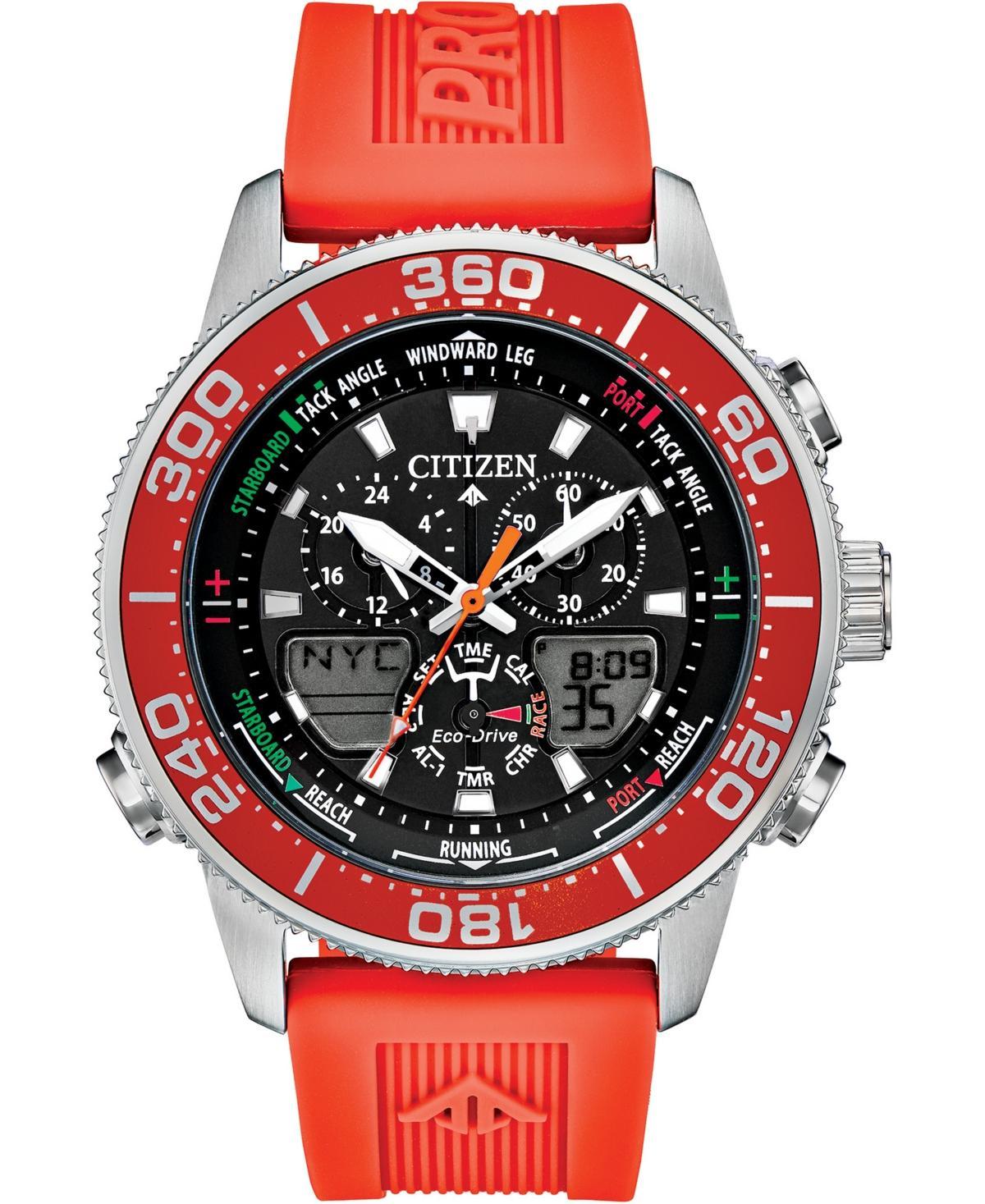 Citizen Eco-Drive Mens Promaster Sailhawk Analog-Digital Orange Polyurethane Strap Watch 44mm Product Image