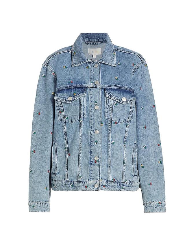 Womens Grove Embroidered Denim Jacket Product Image