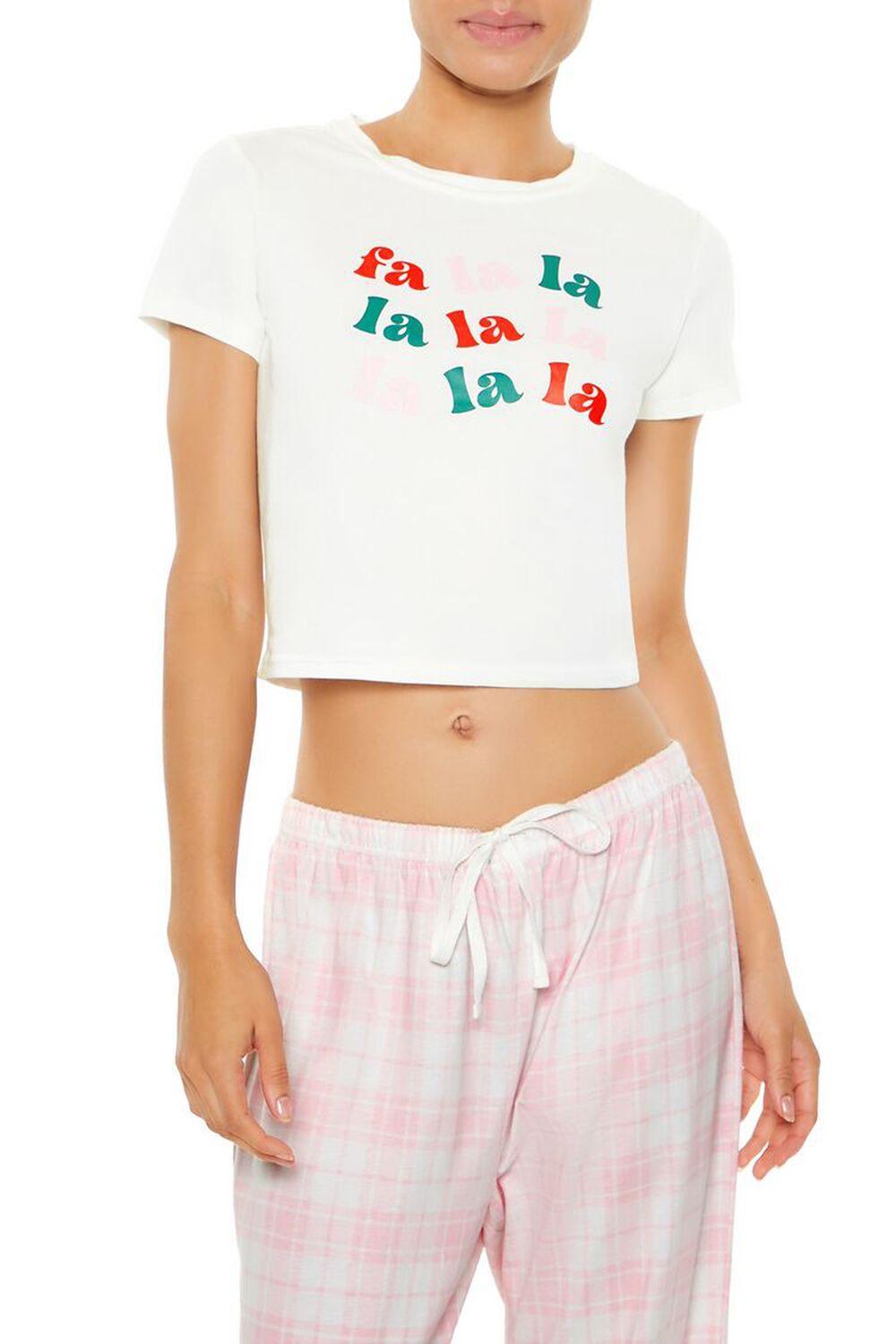 Fa La La Tee & Pants Pajama Set | Forever 21 Product Image