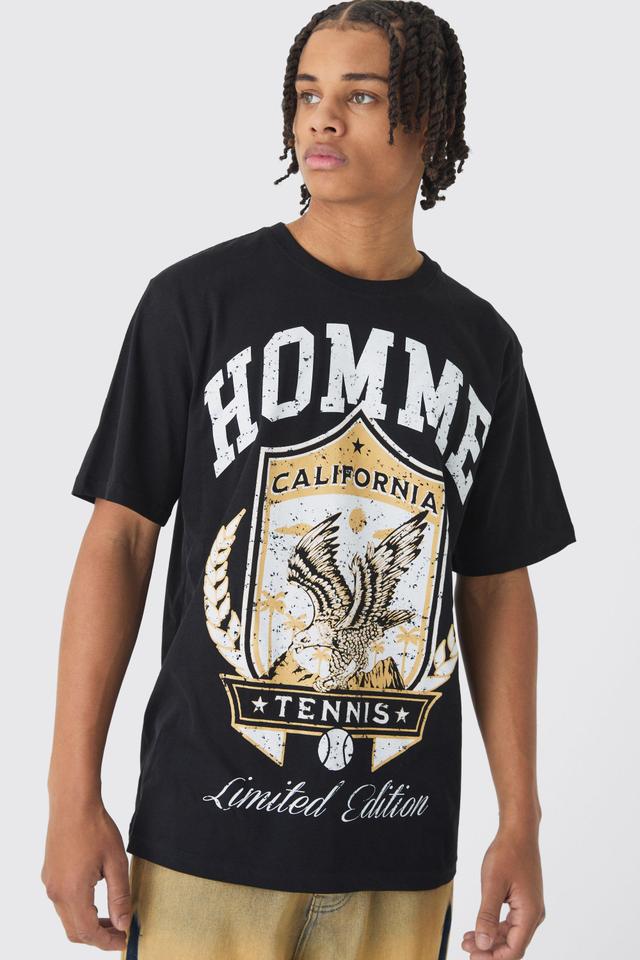 California Homme Print T-Shirt | boohooMAN USA Product Image