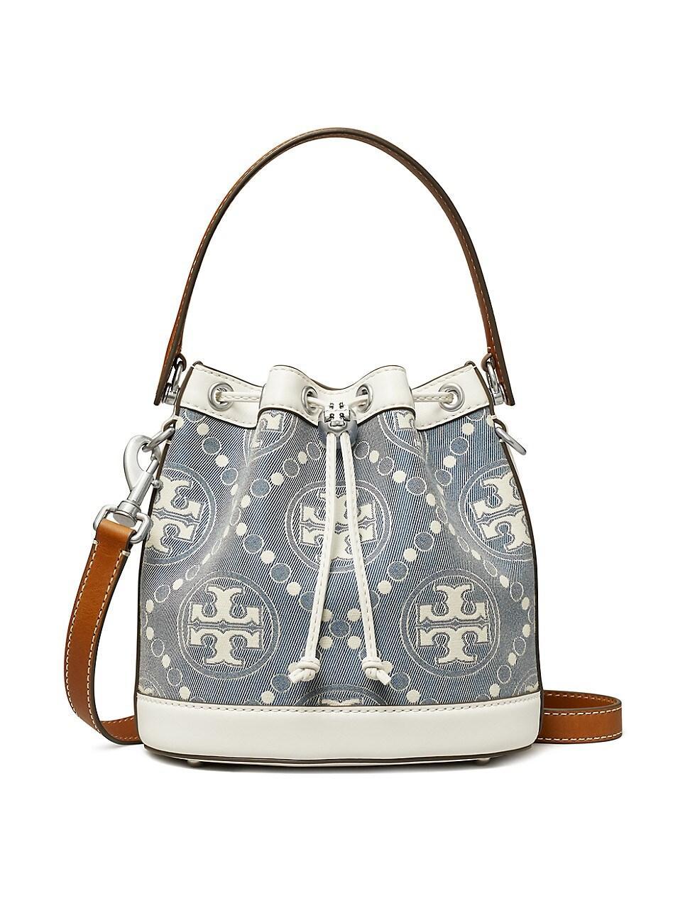 Tory Burch T Monogram Denim Bucket Bag Product Image