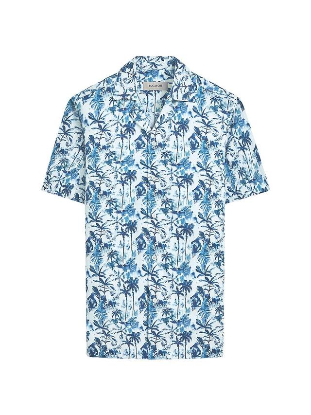 Mens Jackson Botanical Cotton-Blend Short-Sleeve Button-Up Shirt Product Image