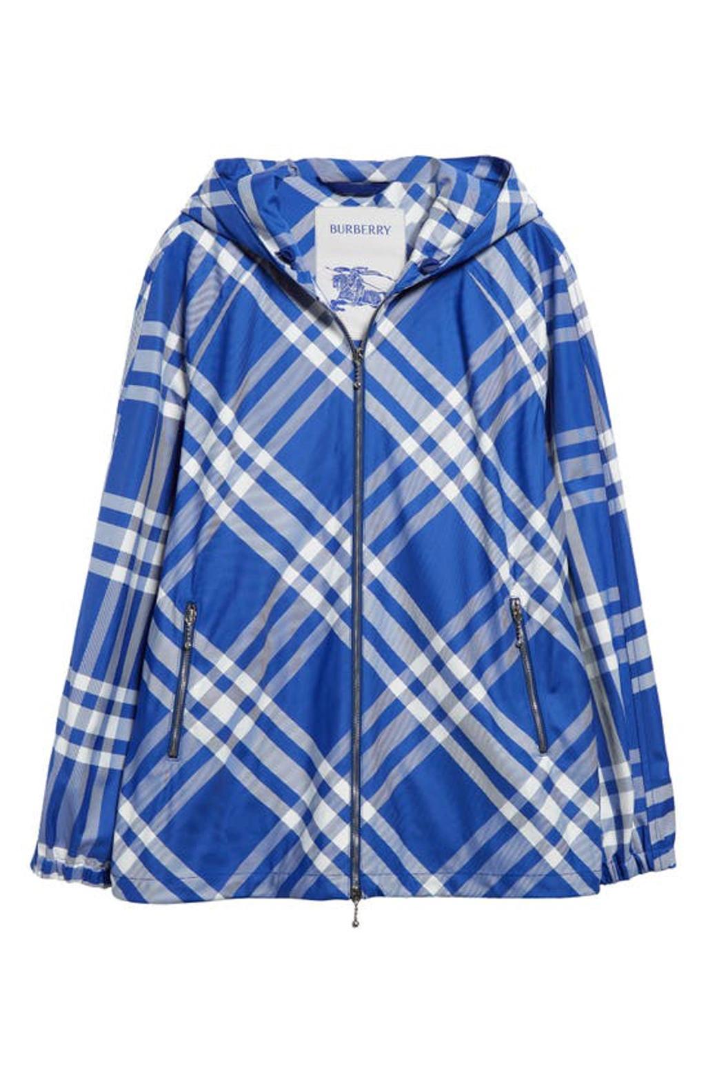 BURBERRY Check Nylon Hooded Jacket In Knight Ip Check Product Image