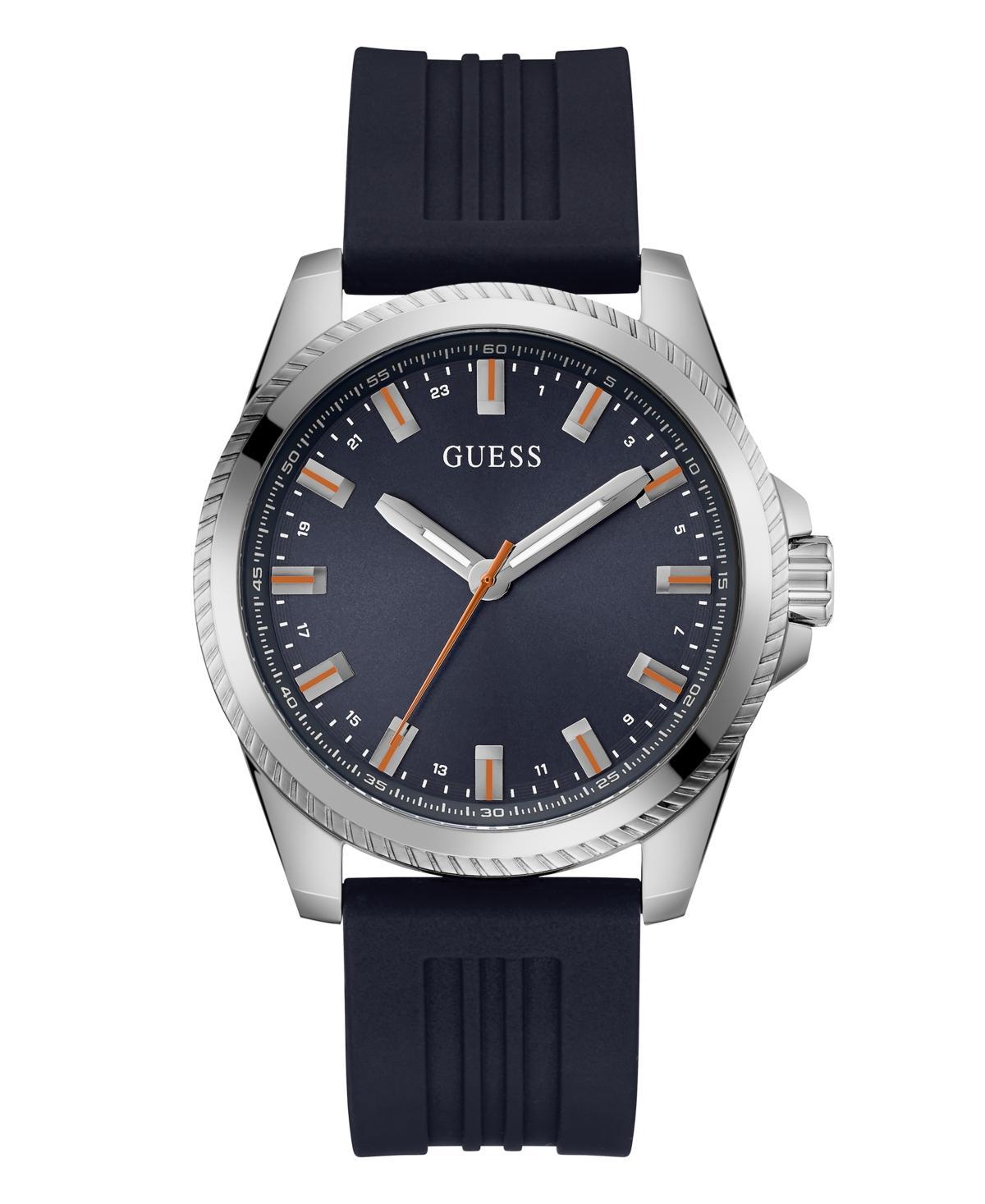 Guess Mens Analog Navy Silicone Watch 44mm Product Image