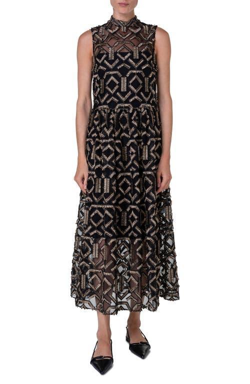 Akris punto Metallic Embroidery Sleeveless Midi Dress Product Image