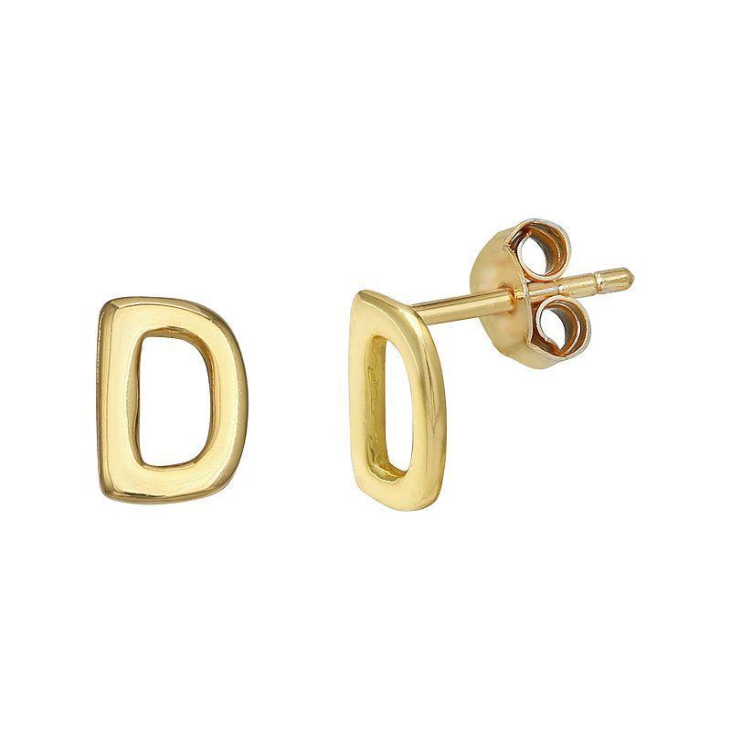 PRIMROSE Sterling Silver Initial Stud Earrings, Womens, Gold Tone J Product Image