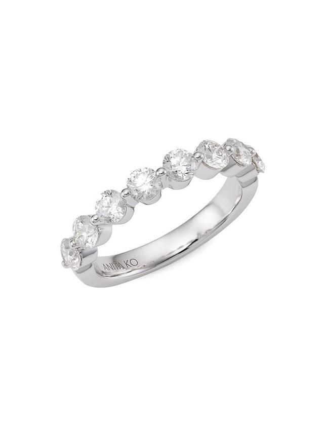 Womens 18K White Gold Floating Diamond Ring Product Image