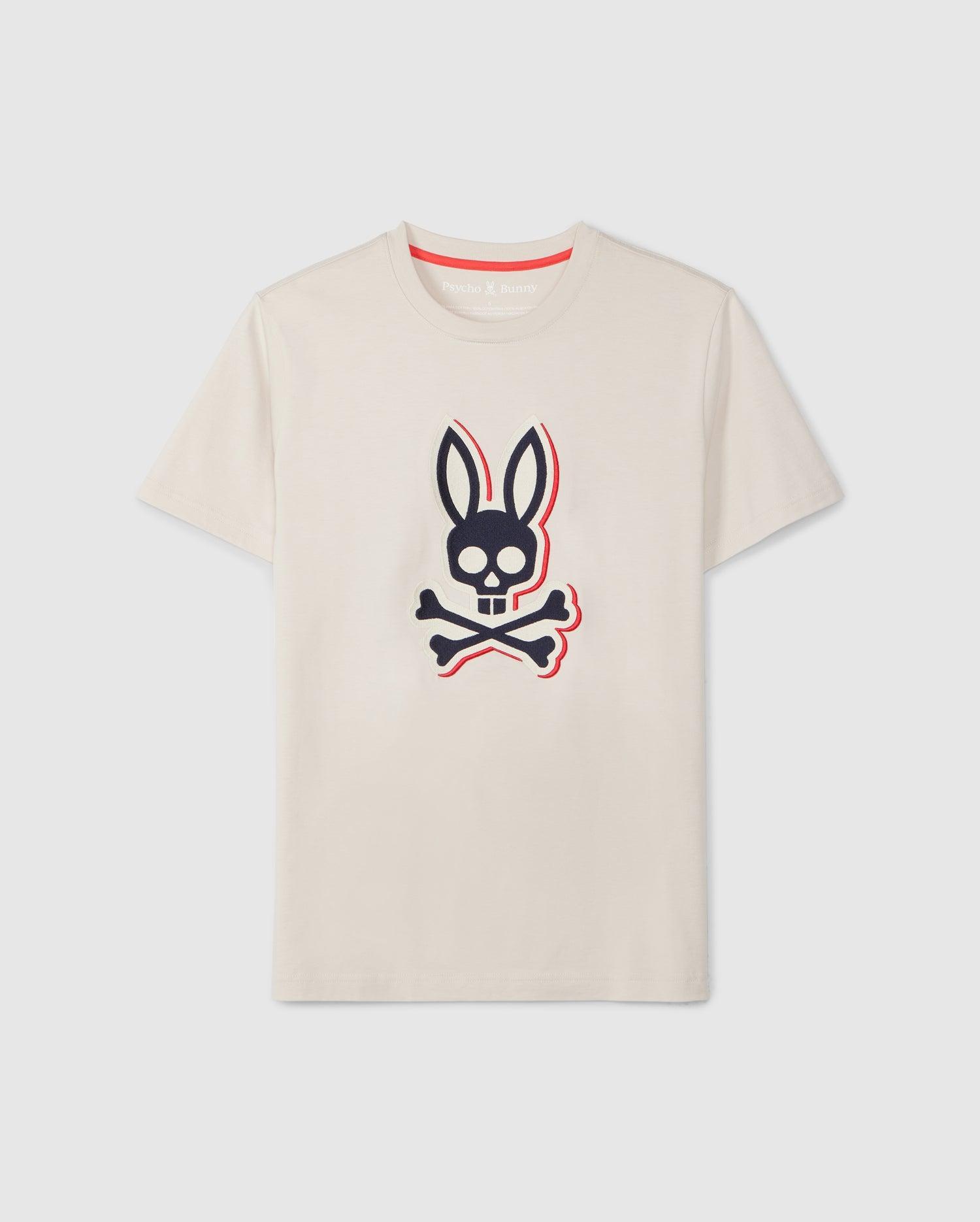 Psycho Bunny Mens Kayden Graphic Tee 104 NATURAL LINEN Product Image