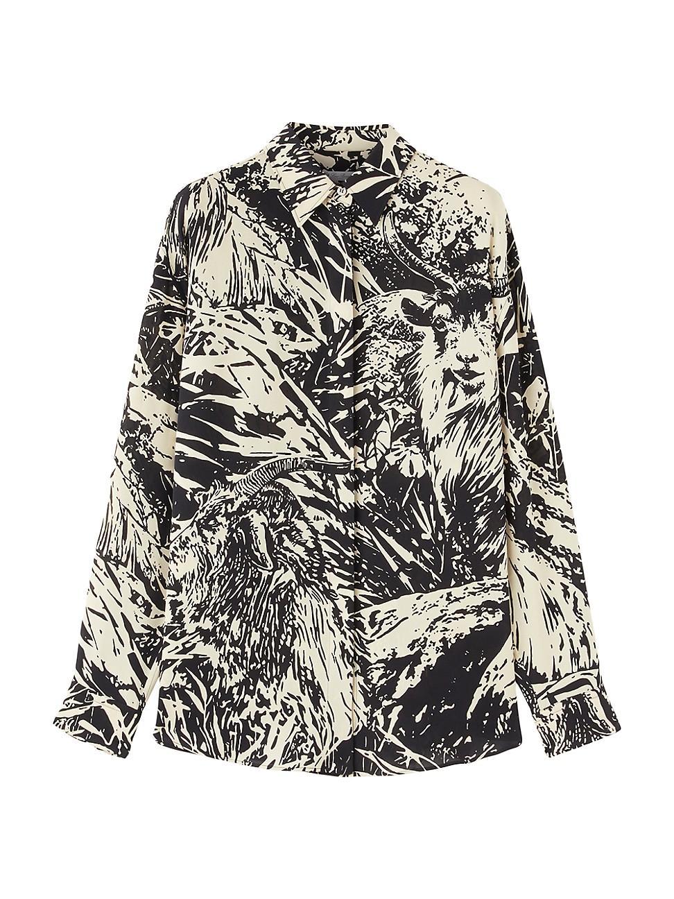 Womens Elisabette Illustrated Silk Shirt Product Image