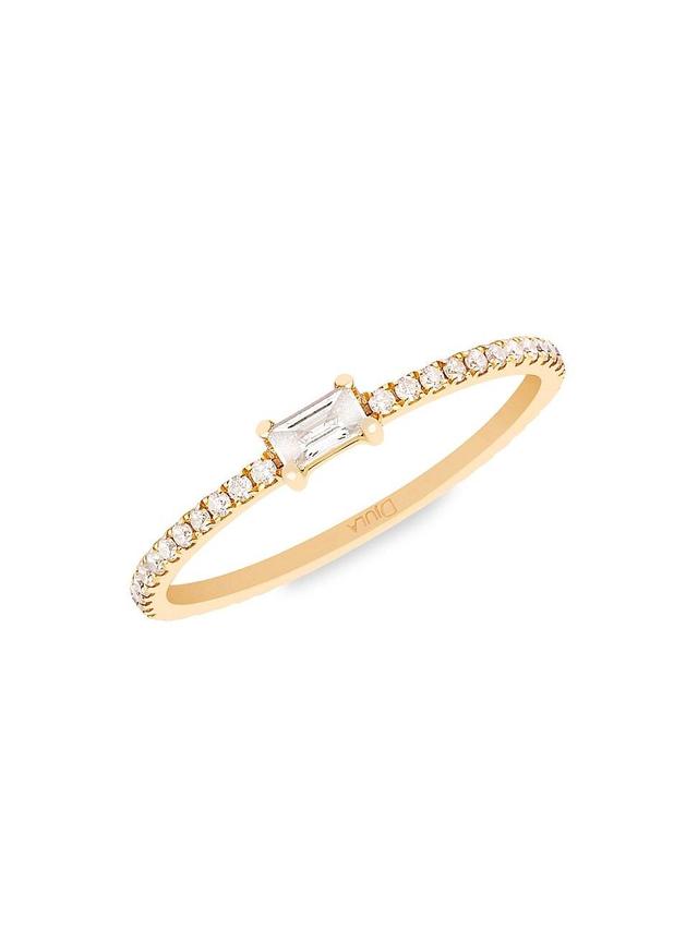 Womens Mix & Match 18K Yellow Gold & Diamond Baguette Ring Product Image