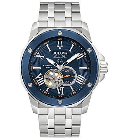 Bulova Mens Automatic Marine Star Stainless Steel Bracelet Watch 45mm Product Image