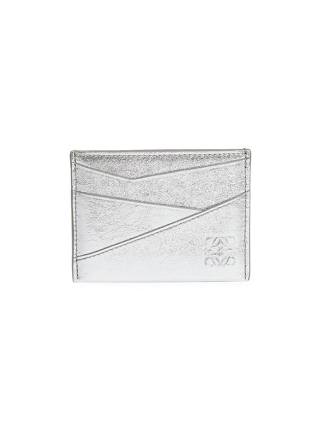 Womens Puzzle Plain Leather Cardholder Product Image