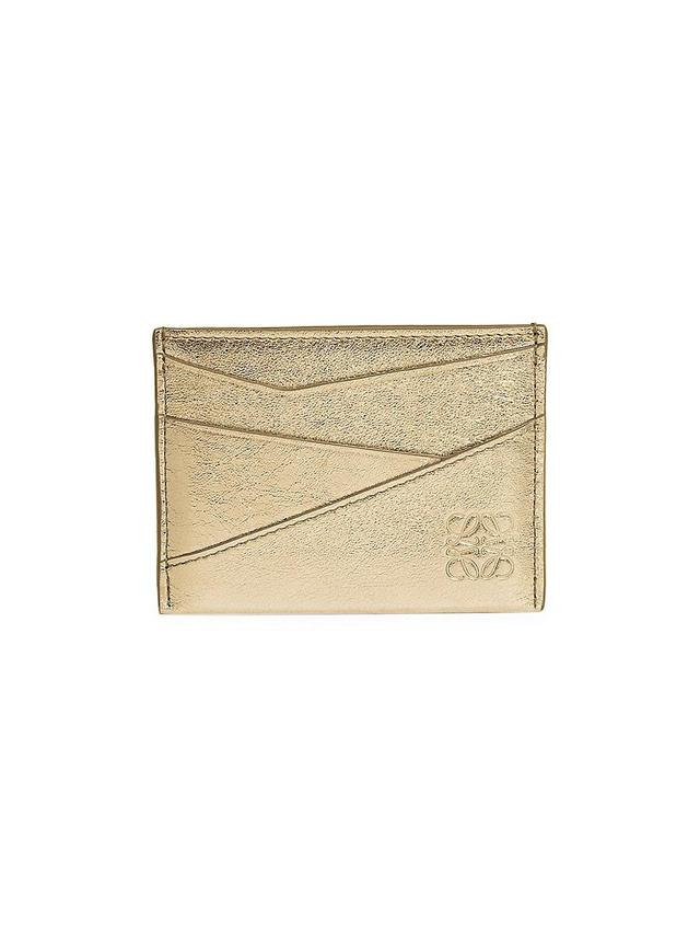 Puzzle Plain Card Case in Metallic Leather Product Image