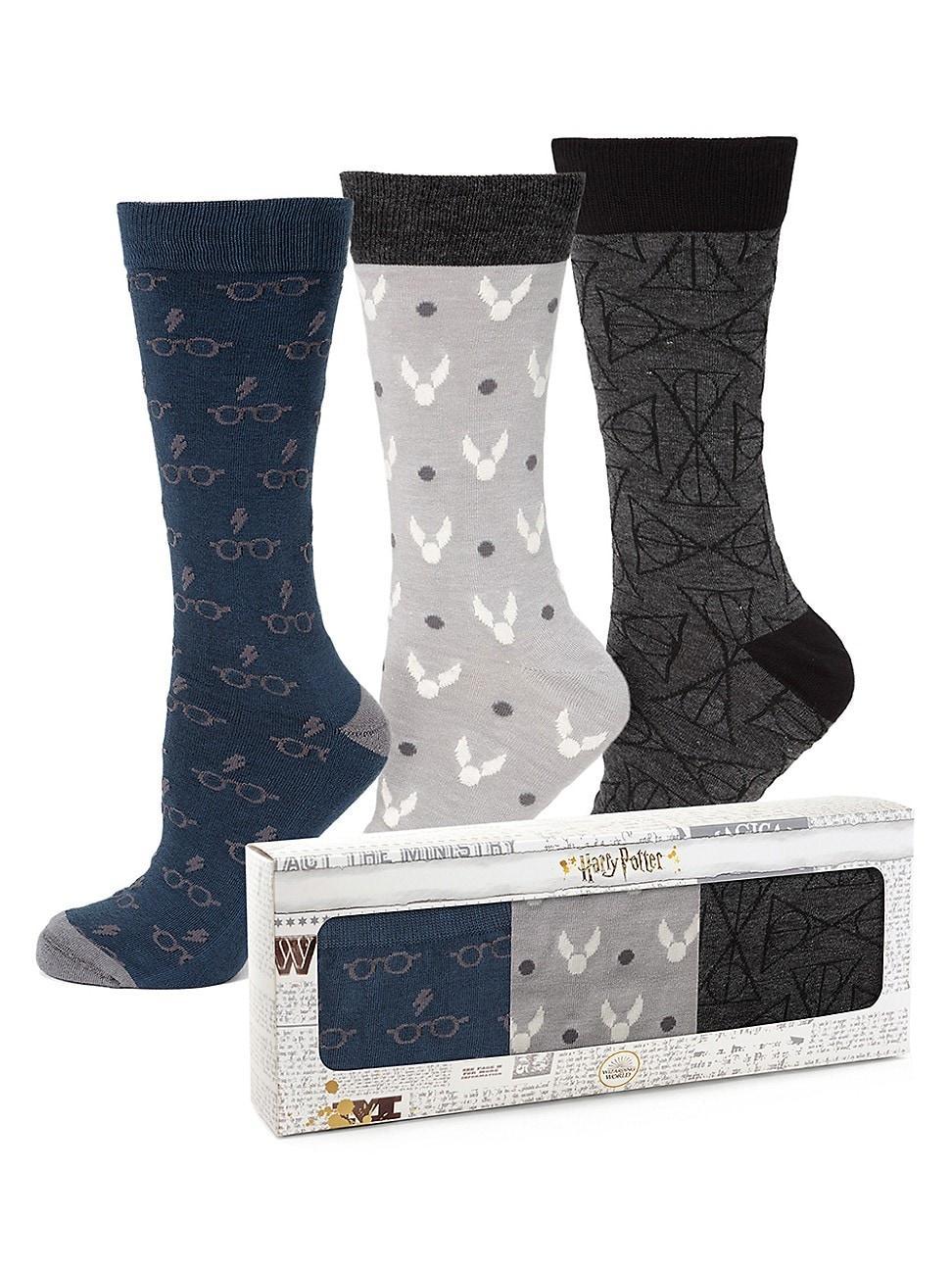 Men's Harry Potter 3 Pack Sock Gift Set, Gray Product Image