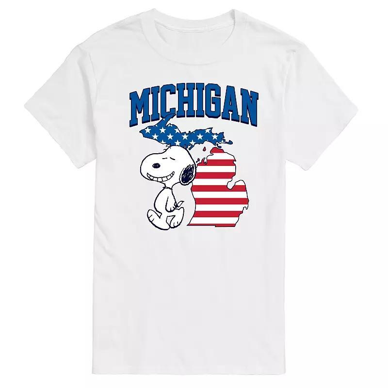 Mens Peanuts Snoopy Michigan Americana Graphic Tee Product Image