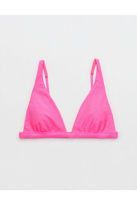 Aerie Shine Rib Plunge Bikini Top Women's Product Image