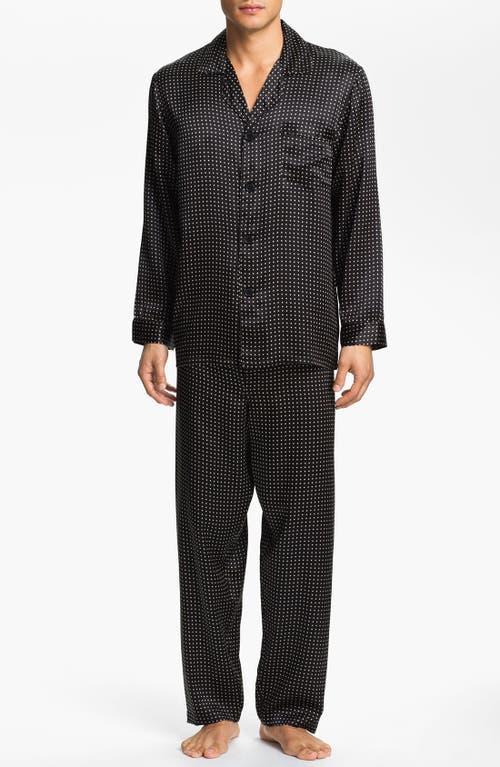 Mens Silk Dot Pajama Set Product Image