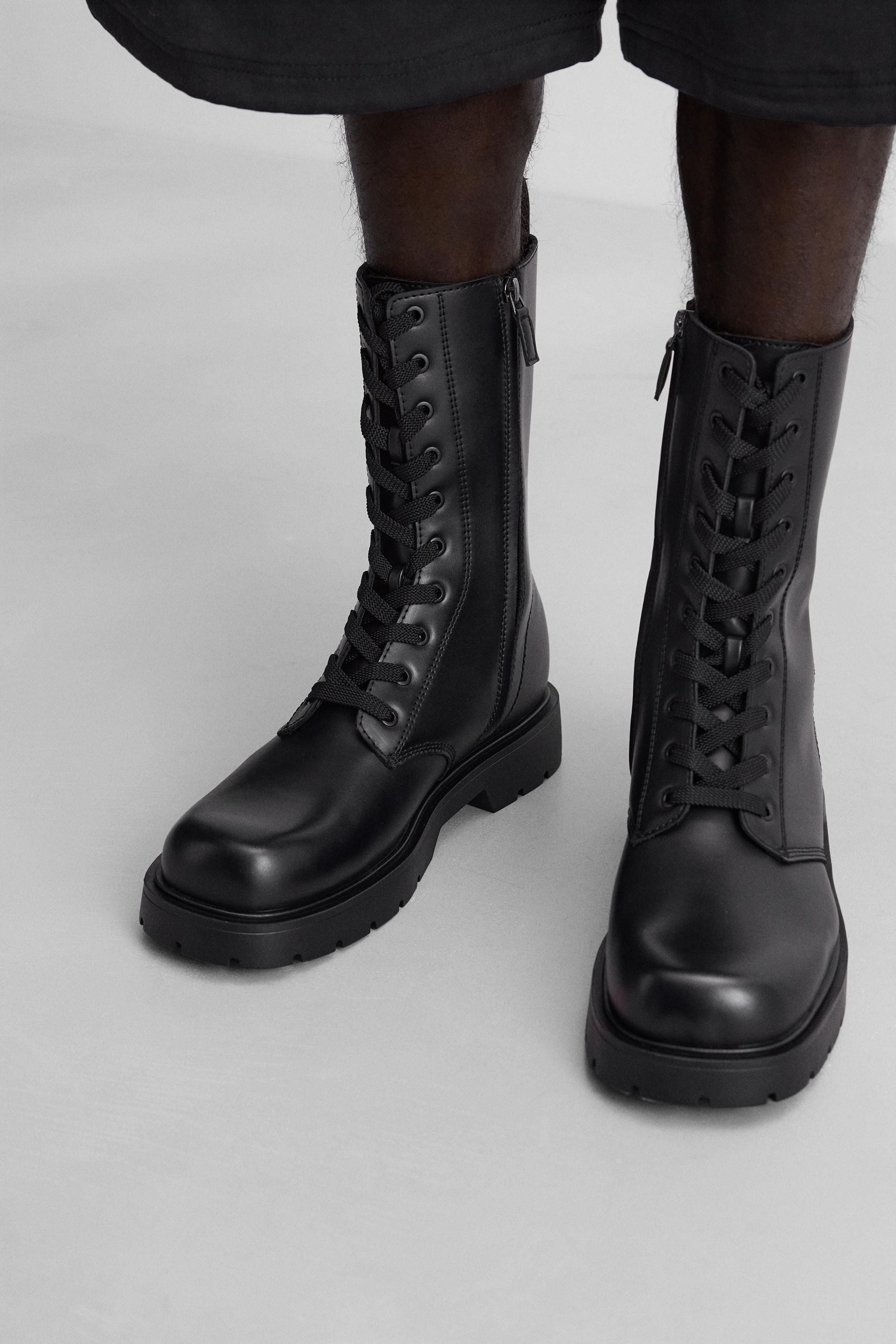 LACED BOOTS WITH THICK SOLES Product Image