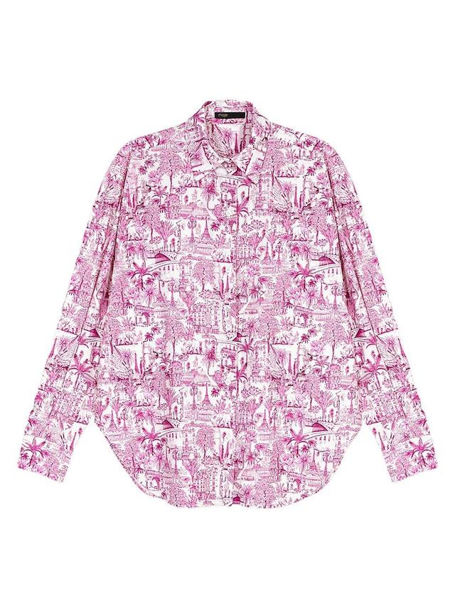 Womens Oversize Patterned Shirt Product Image