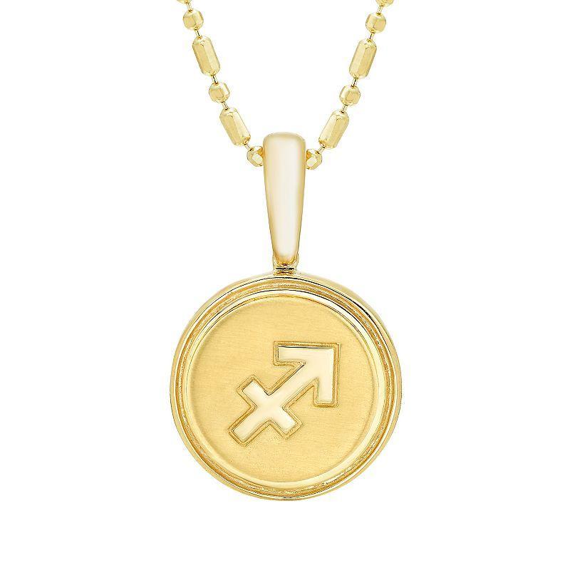 Its Personal 14k Gold Zodiac Sagittarius Medallion Pendant Necklace, Womens Product Image