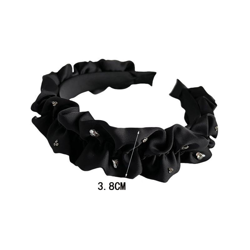 Rhinestone / Faux Pearl  Ruffle Fabric Headband Product Image