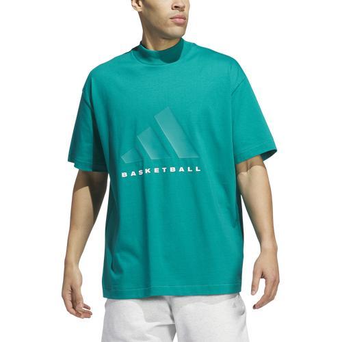 adidas Mens adidas Basketball T-Shirt - Mens Grey Melange Product Image