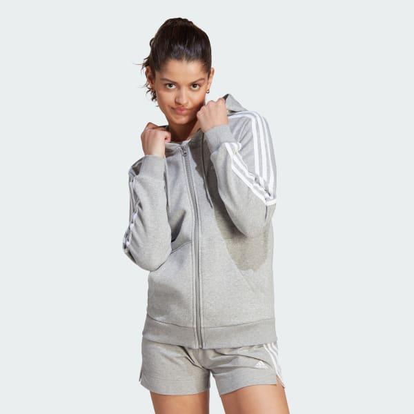 Essentials 3-Stripes Full-Zip Fleece Hoodie Product Image