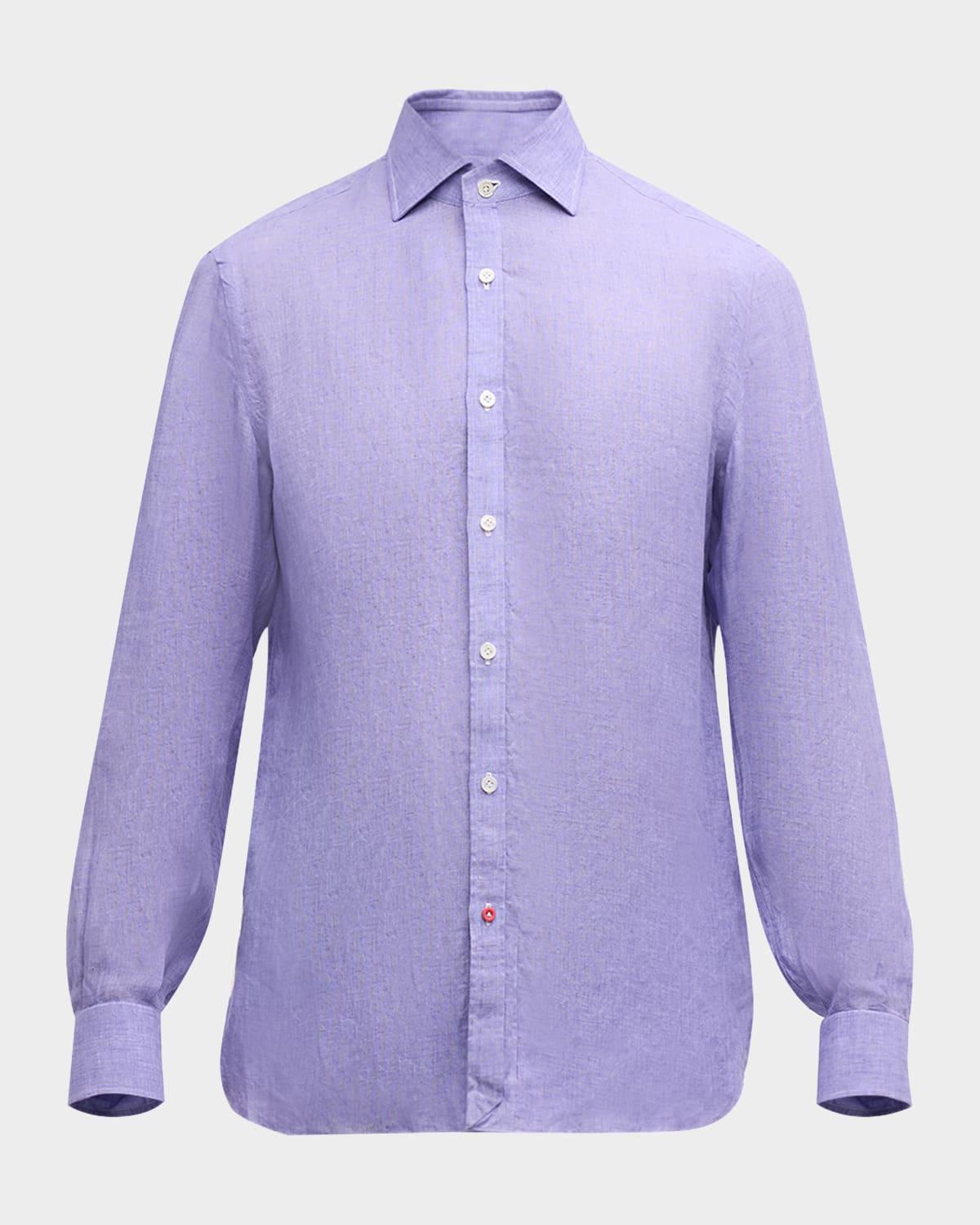 Men's Solid Linen Sport Shirt Product Image