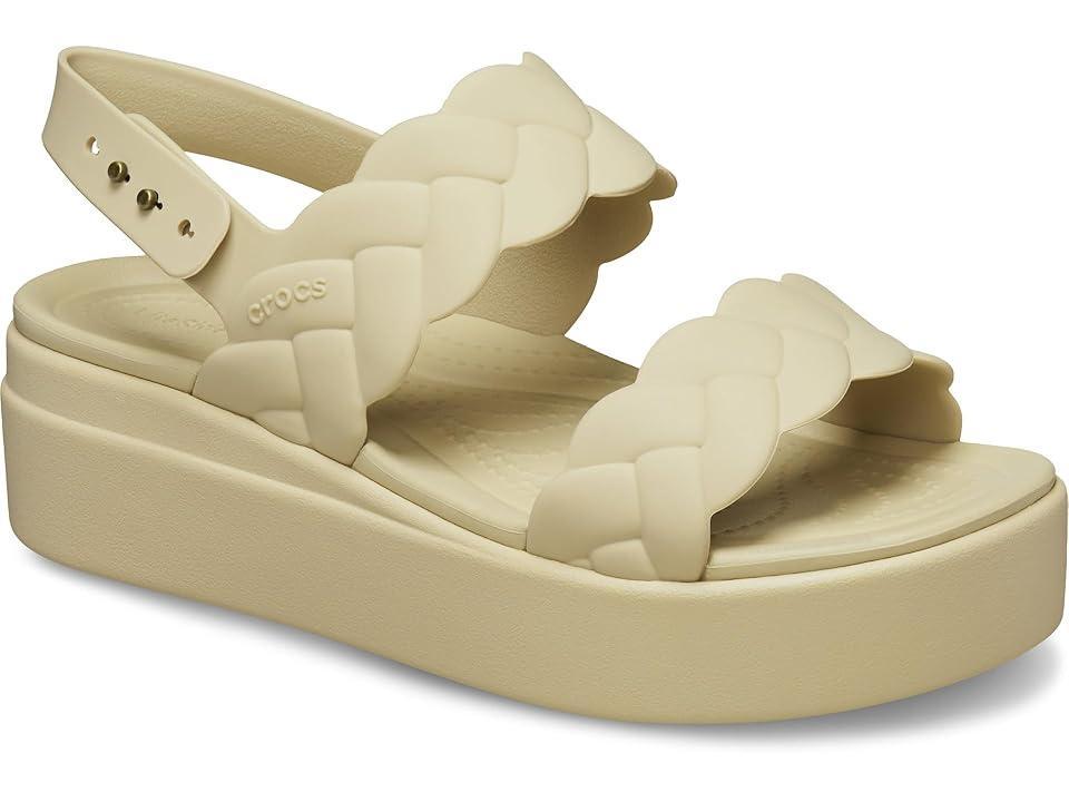 Crocs Brooklyn Woven Low Wedges Platform Sandals (Chai) Women's Sandals Product Image