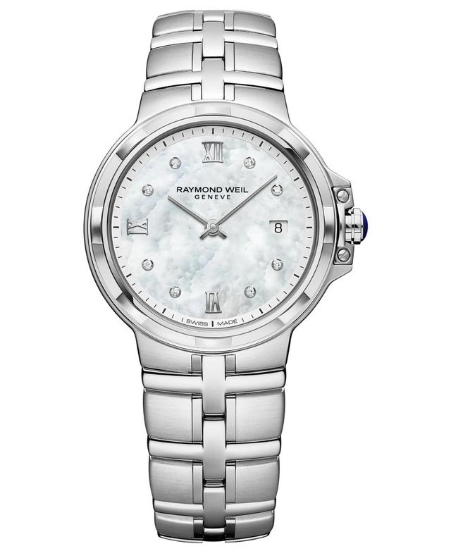 Raymond Weil Womens Swiss Parsifal Diamond-Accent Stainless Steel Bracelet Watch 30mm Product Image