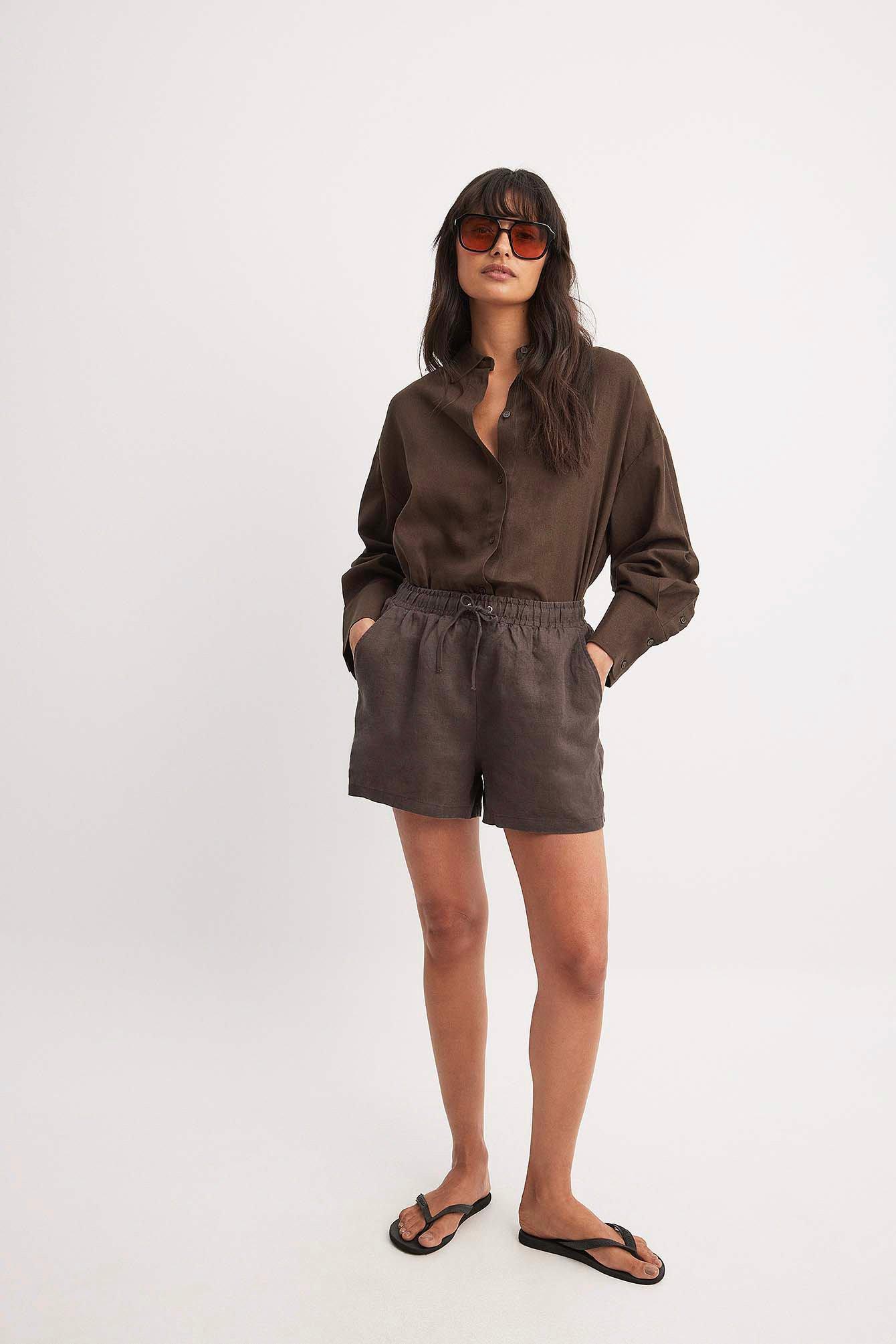 Elastic Linen Shorts Product Image