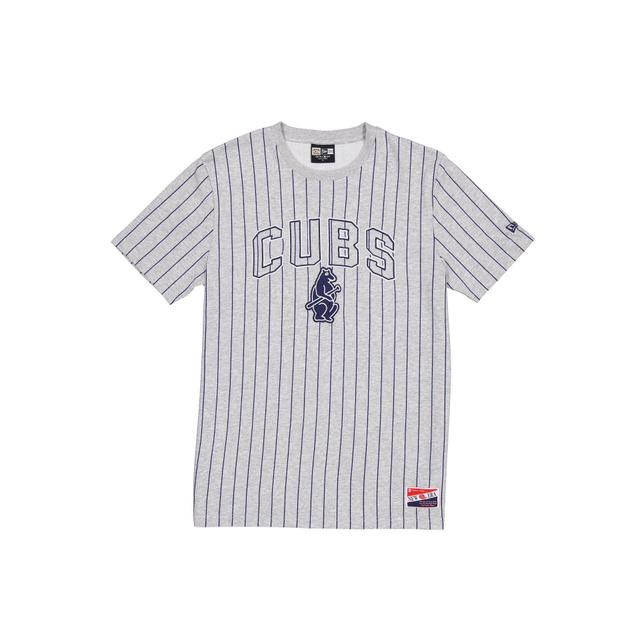 Chicago Cubs Throwback Gray Pinstripe T-Shirt Male Product Image