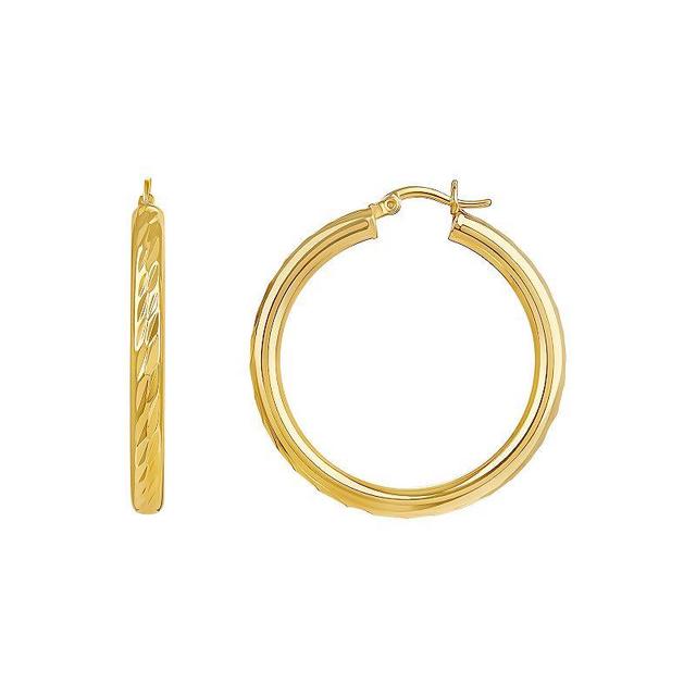 Aurielle Textured Tube Hoop Earrings, Womens Gold Tone Product Image