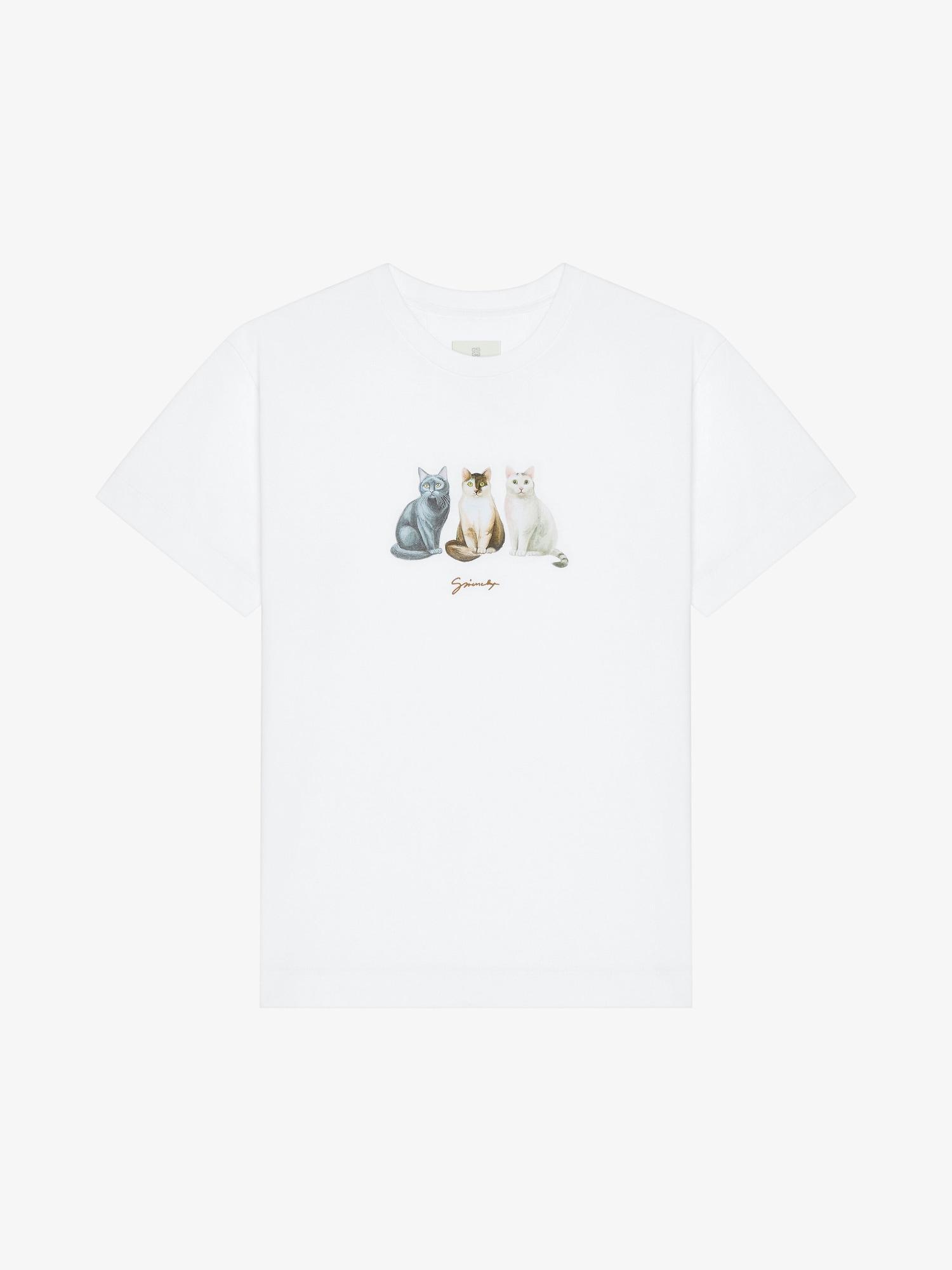 T-shirt in cotton with cats print Product Image