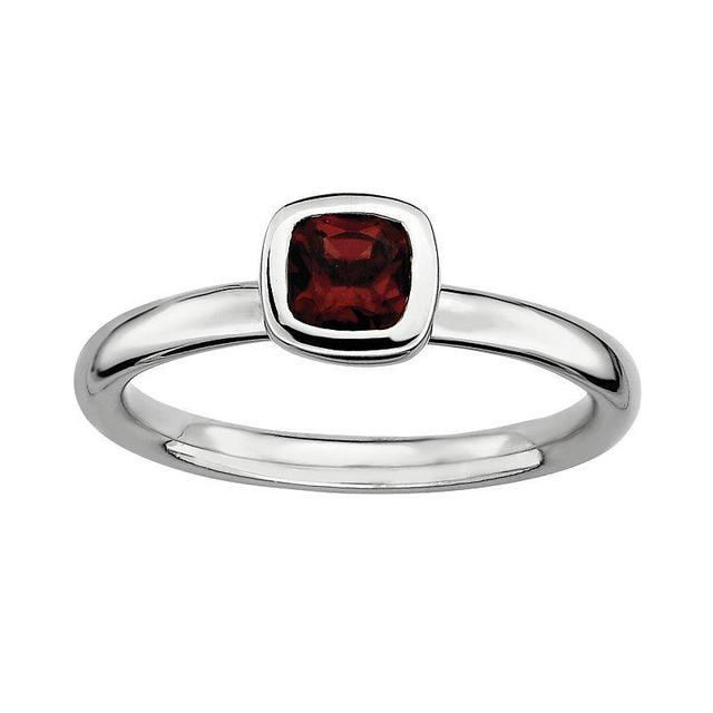 Stacks & Stones Sterling Silver Garnet Stack Ring, Womens Red Product Image