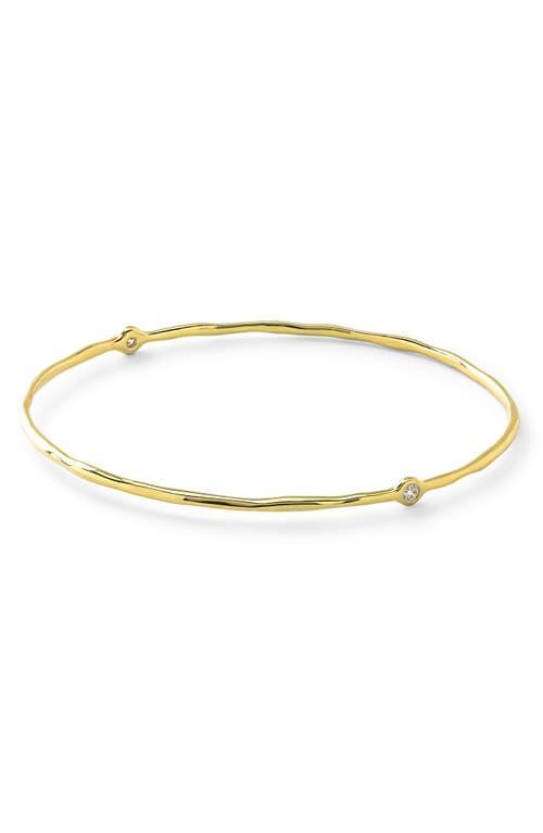 Womens 18K Yellow Gold Two-Diamond Bangle Bracelet Product Image