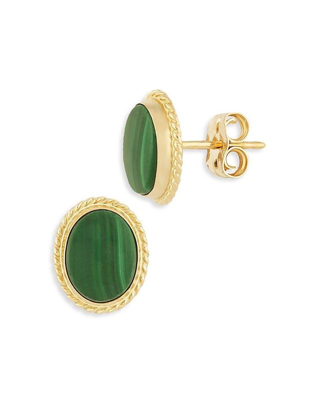 Bloomingdales Malachite Stud Earrings in 14K Yellow Gold - 100% Exclusive Product Image