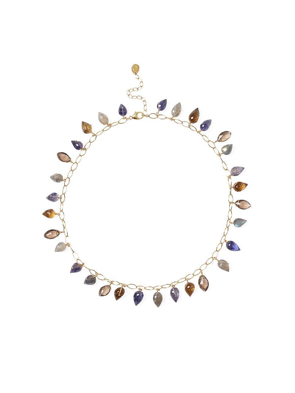 Womens 18K-Gold-Plated & Multi-Gemstone Necklace Product Image