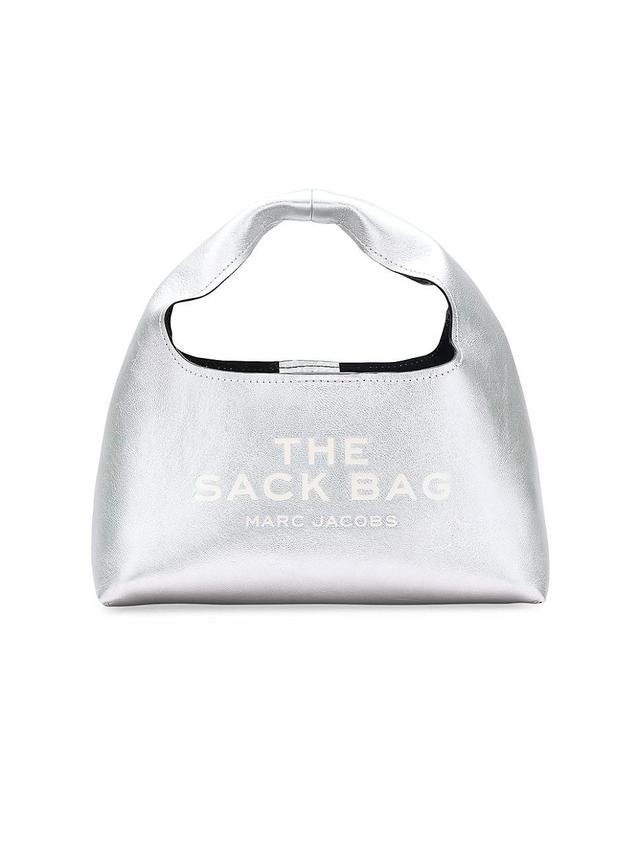 Womens The Metallic Leather Mini Sack Bag Product Image